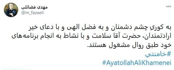 توییت مهدی فضایلی