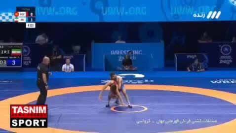 ببینید |‌ ویدیوی مبارزه جذاب احمدی با حریف قرقیز