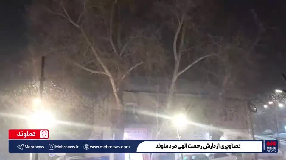ببینید| تصاویری از بارش برف در دماوند