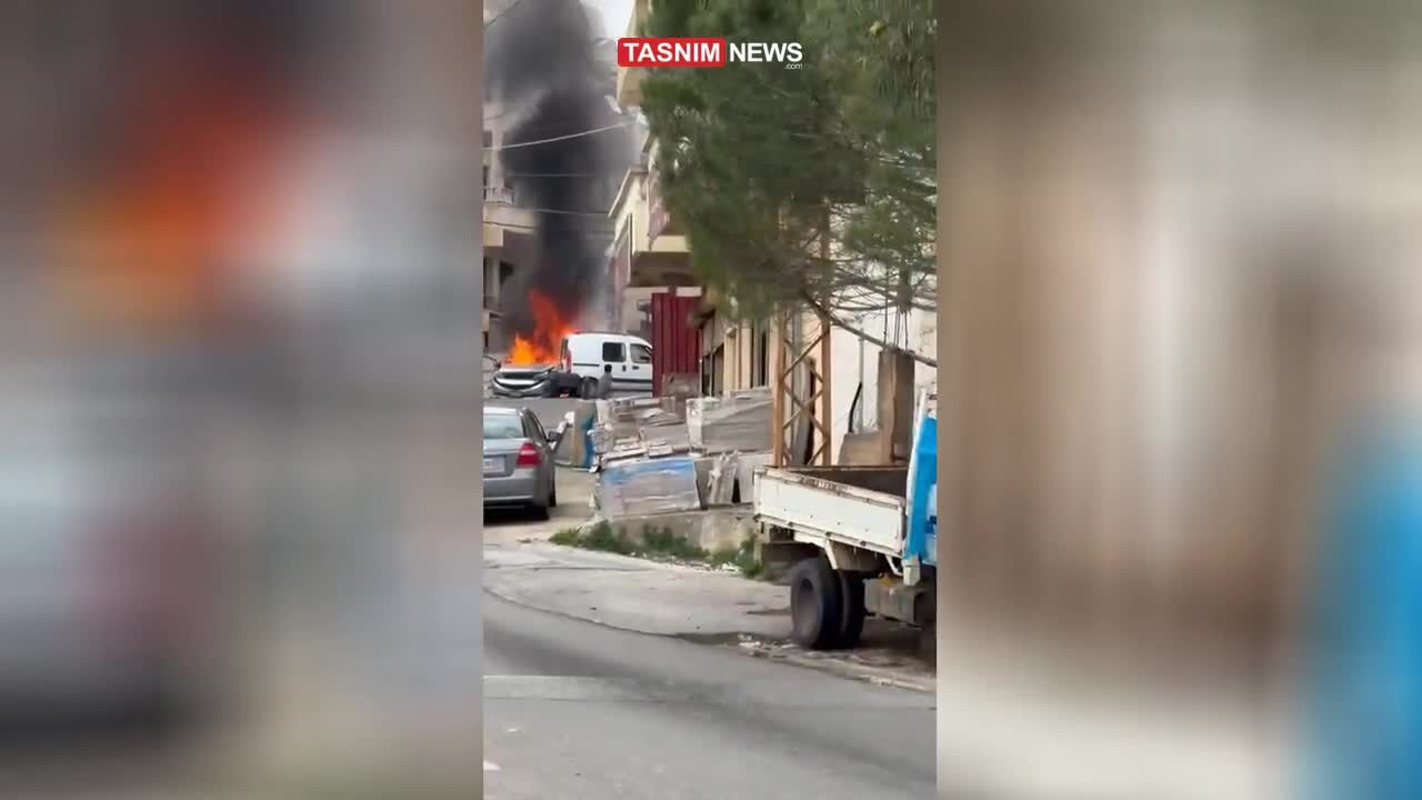 ببینید | یک خودروی دیگر در جنوب لبنان هدف حمله اسرائیل قرار گرفت