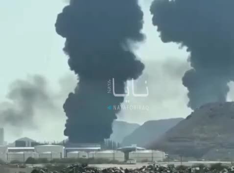 ببینید| تصاویر اولیه از انفجار در بندر الفجیره امارات