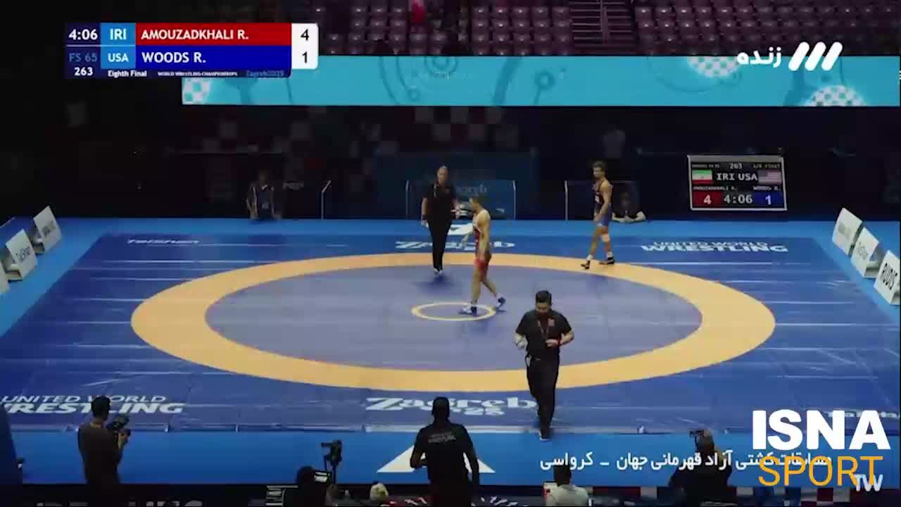 ببینید| نابودی کشتی‌گیر امریکایی به دست رحمان عموزاد