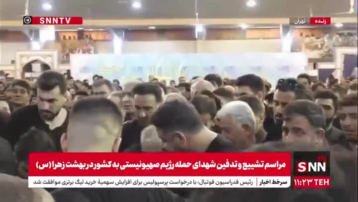 ببینید| حضور محسن تنابنده در مراسم تشییع برادرزاده‌ شهیدش در بهشت‌زهرای تهران 