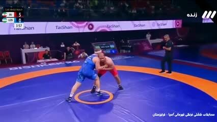 ببینید| فینال امین میرزازاده در کشتی فرنگی آسیا
