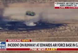 ببینید| سقوط بمب‌افکن استراتژیک B-52 آمریکا در کالیفرنیا