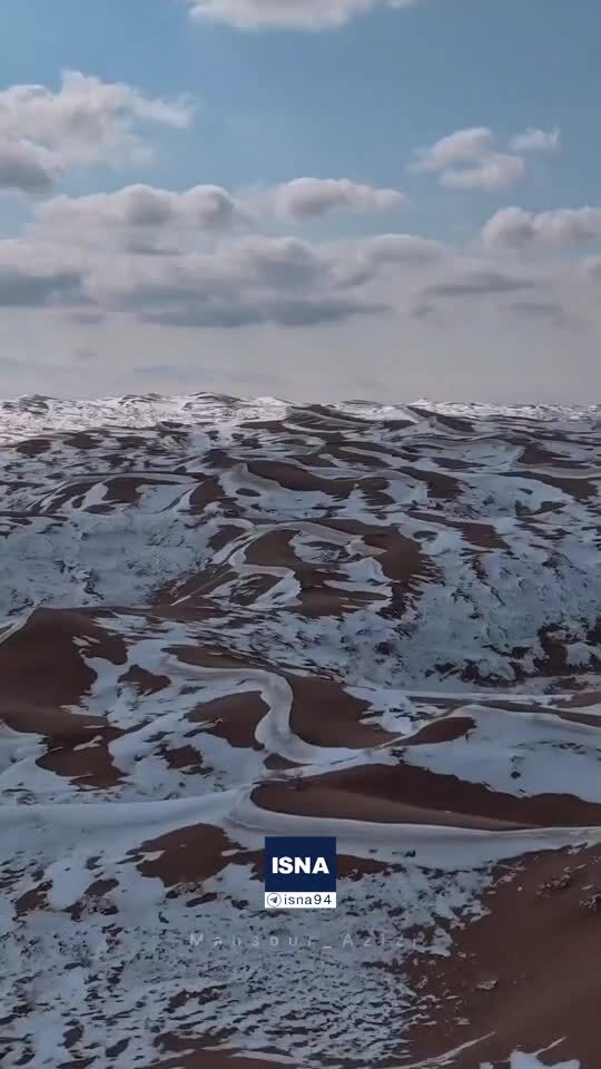 ببینید| کویر مرنجاب از برف سفیدپوش شد!